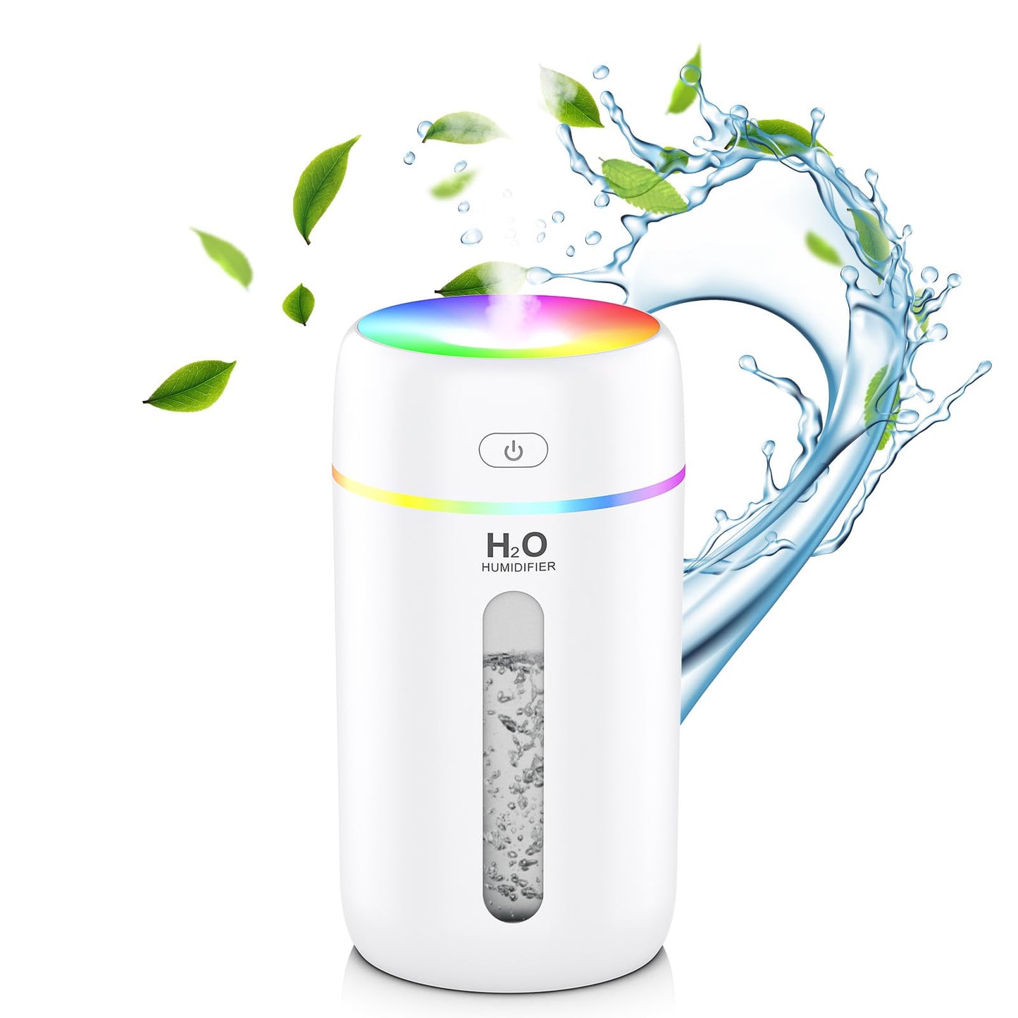 ZPP Portable Mini Humidifier with 7-color Lights for Car, Home, Office, Travel with Night Light, Auto Shut-Off