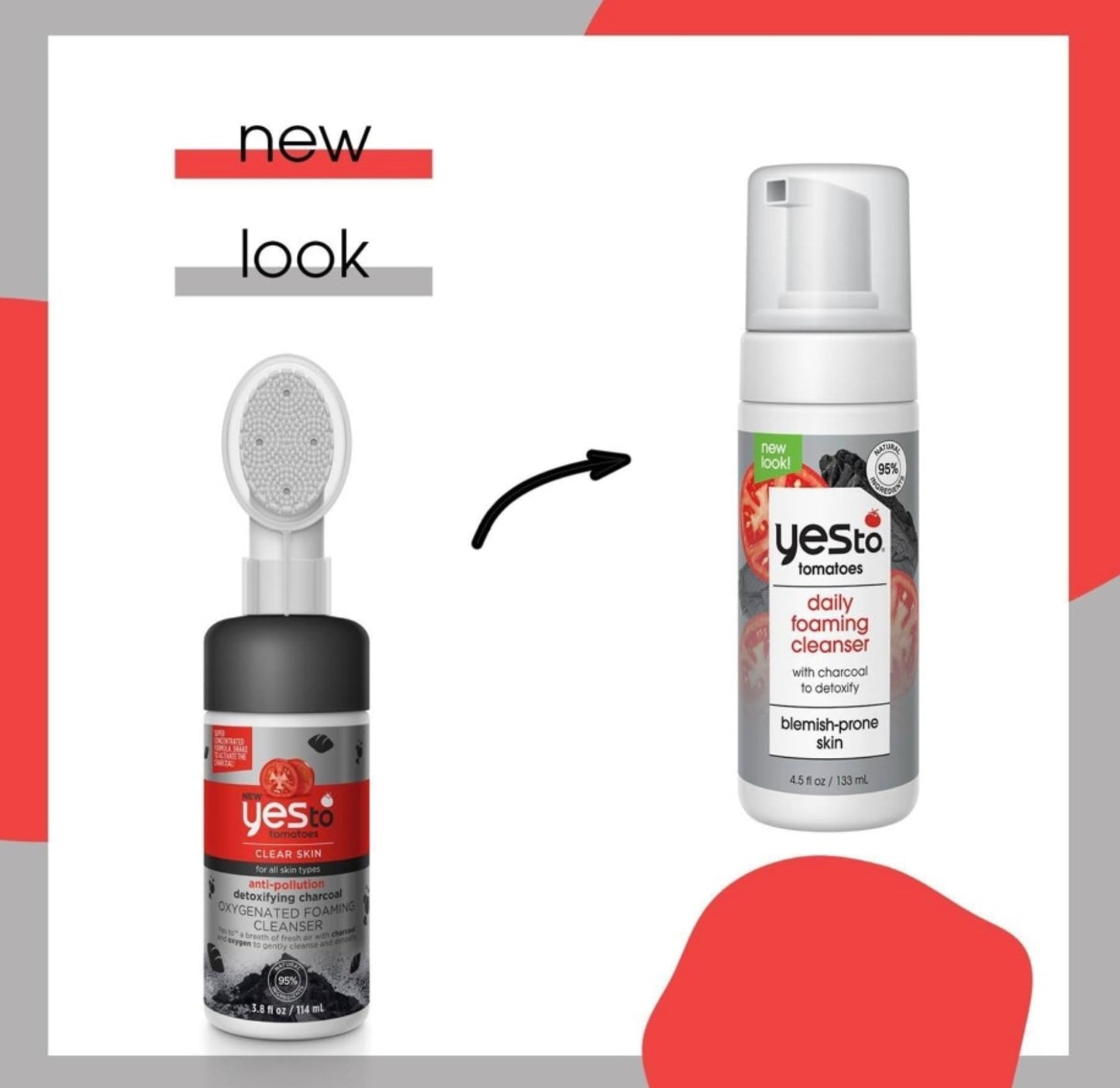 Yes To Tomatoes Anti Pollution Detoxifying Charcoal Oxygenated Foaming Facial Cleanser - 4.5 fl oz