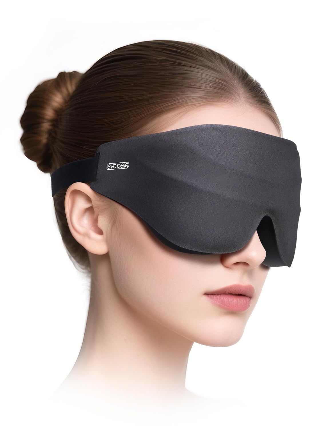 Sleep Eye Mask for Men Women, EVA BELLE Light Blocking Sleeping Mask for Side Sleeper, 3D Contoured Cup Night Blindfold, Lash Extensions 3D Sleeping Mask with Adjustable Strap for Travel, Night & Nap