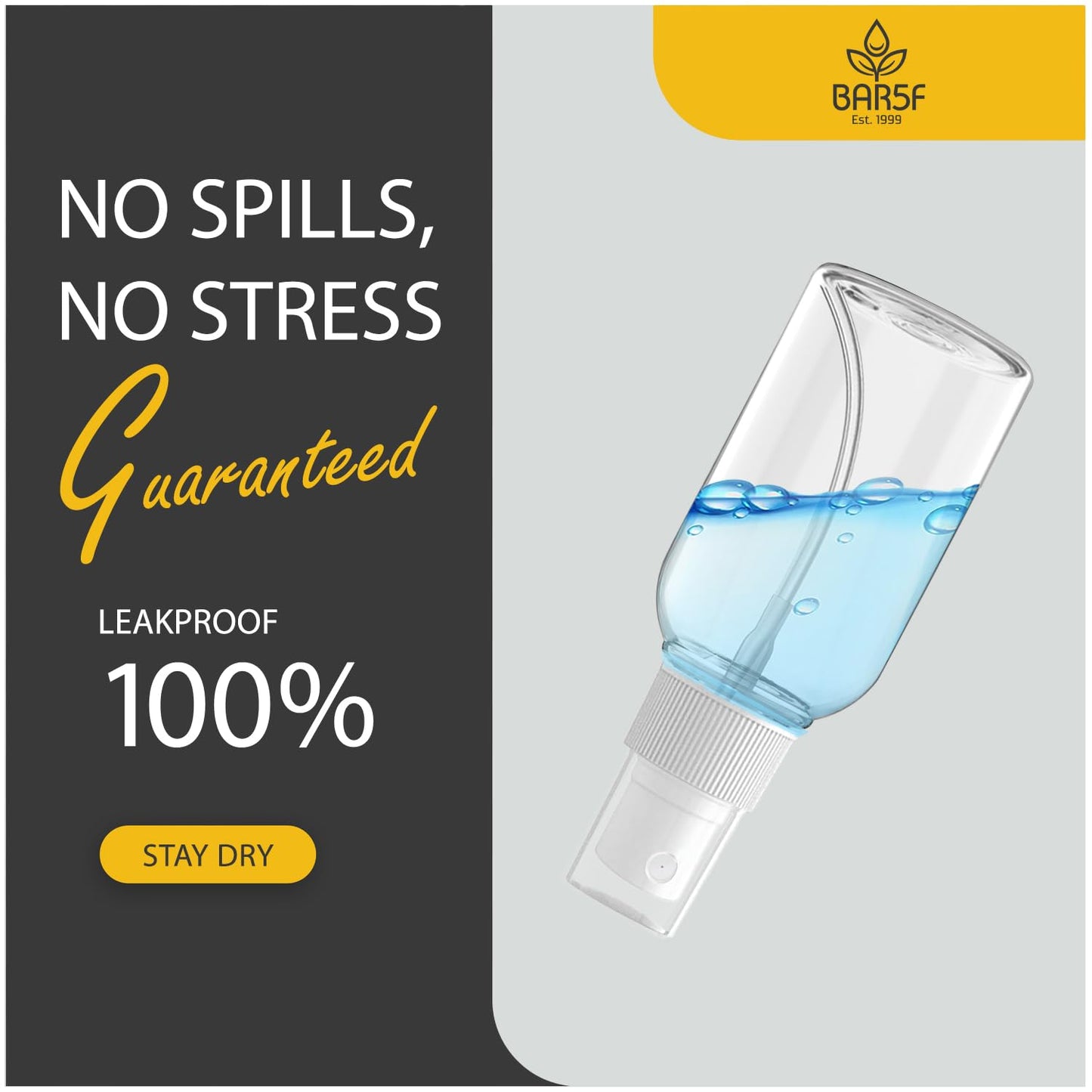 Bar5F 2.5-Ounce Small Spray Bottle Travel Size Fine Mist Mini Empty Spray Bottles Leak Proof for Toners, Face and Hair Mist