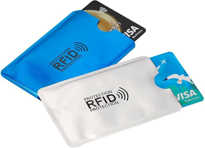 16 RFID Blocking Sleeves Set (10 Credit Card Holders & 4 Passport Protectors) Identity Theft Protection Secure Sleeves Set.Waterproof aluminum foil slim Design easily into your Wallet