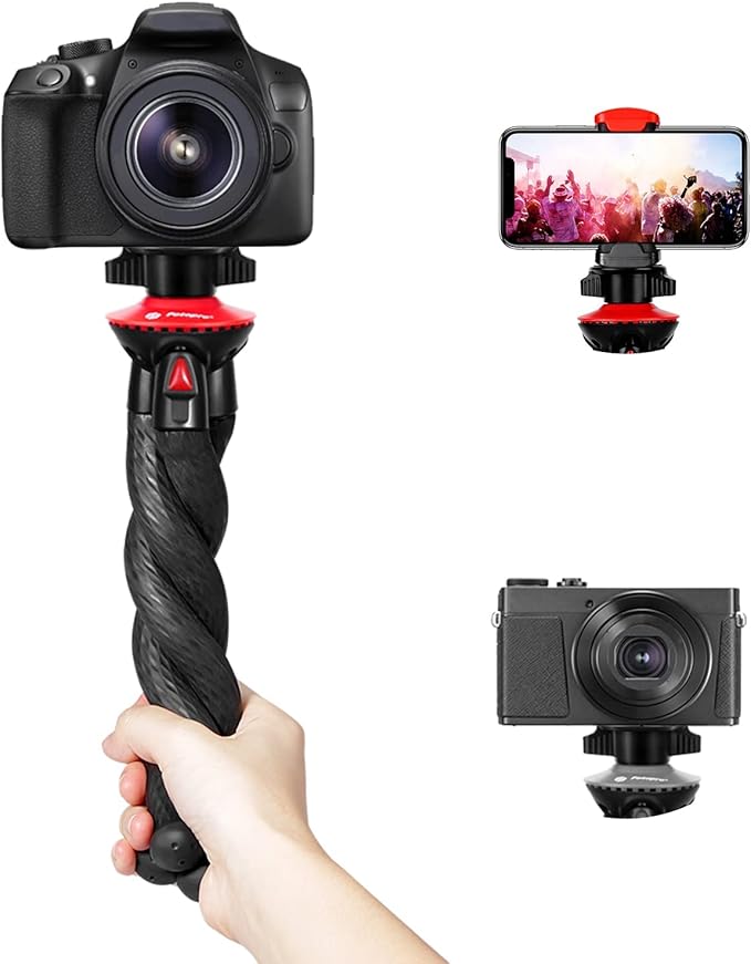 Camera Tripod Fotopro Flexible Phone Tripod Bendable Tripod for Mini Camera Handheld Tripod Stand for iPhone Vlogging Travel Video