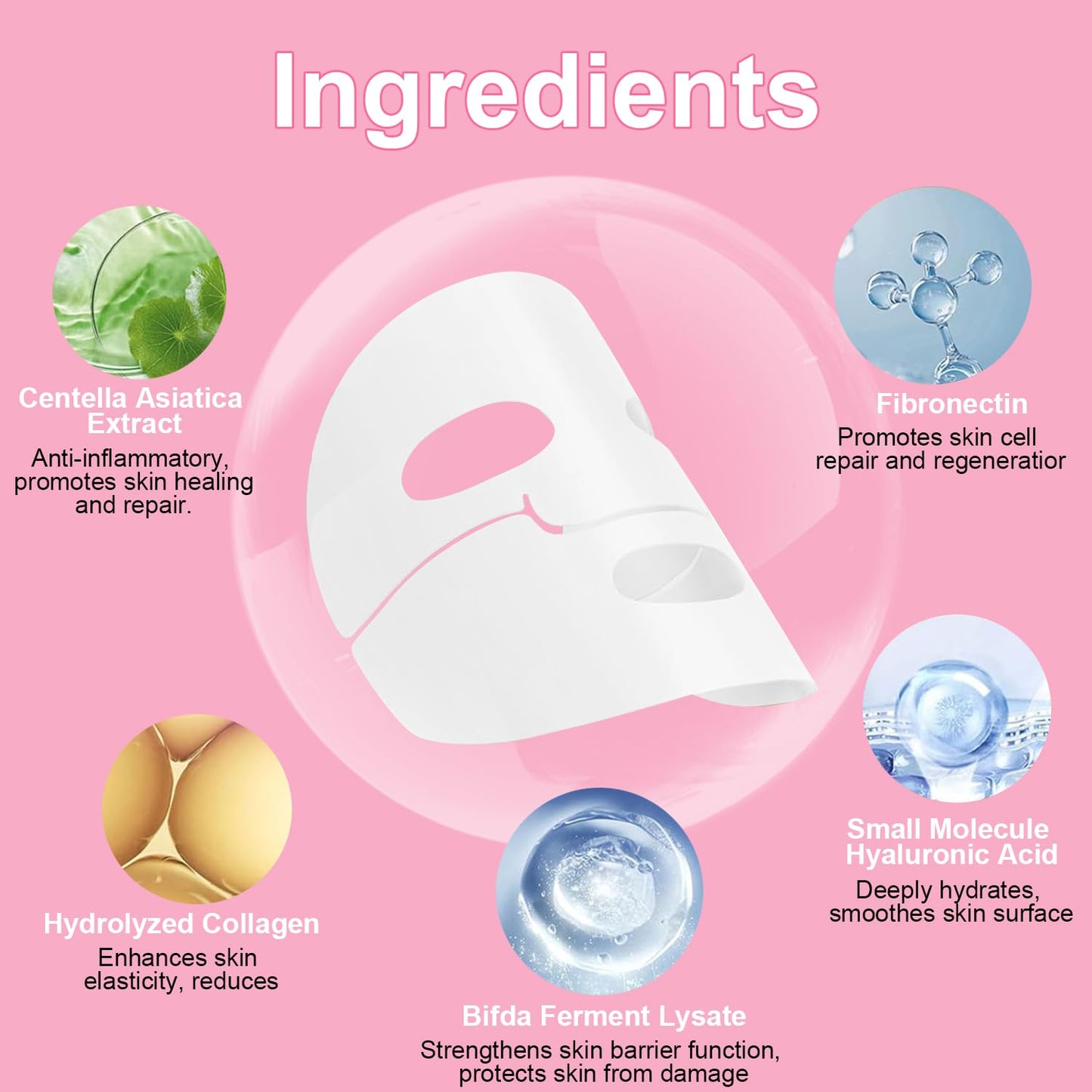 JX JIANGXIN Bio-Collagen Face Mask，Hydrating Collagen Face Mask with Korean Moisturizing Formula,Glass Skin - Tightens Pores, Firms Skin, Reduces Wrinkles (4Pack)