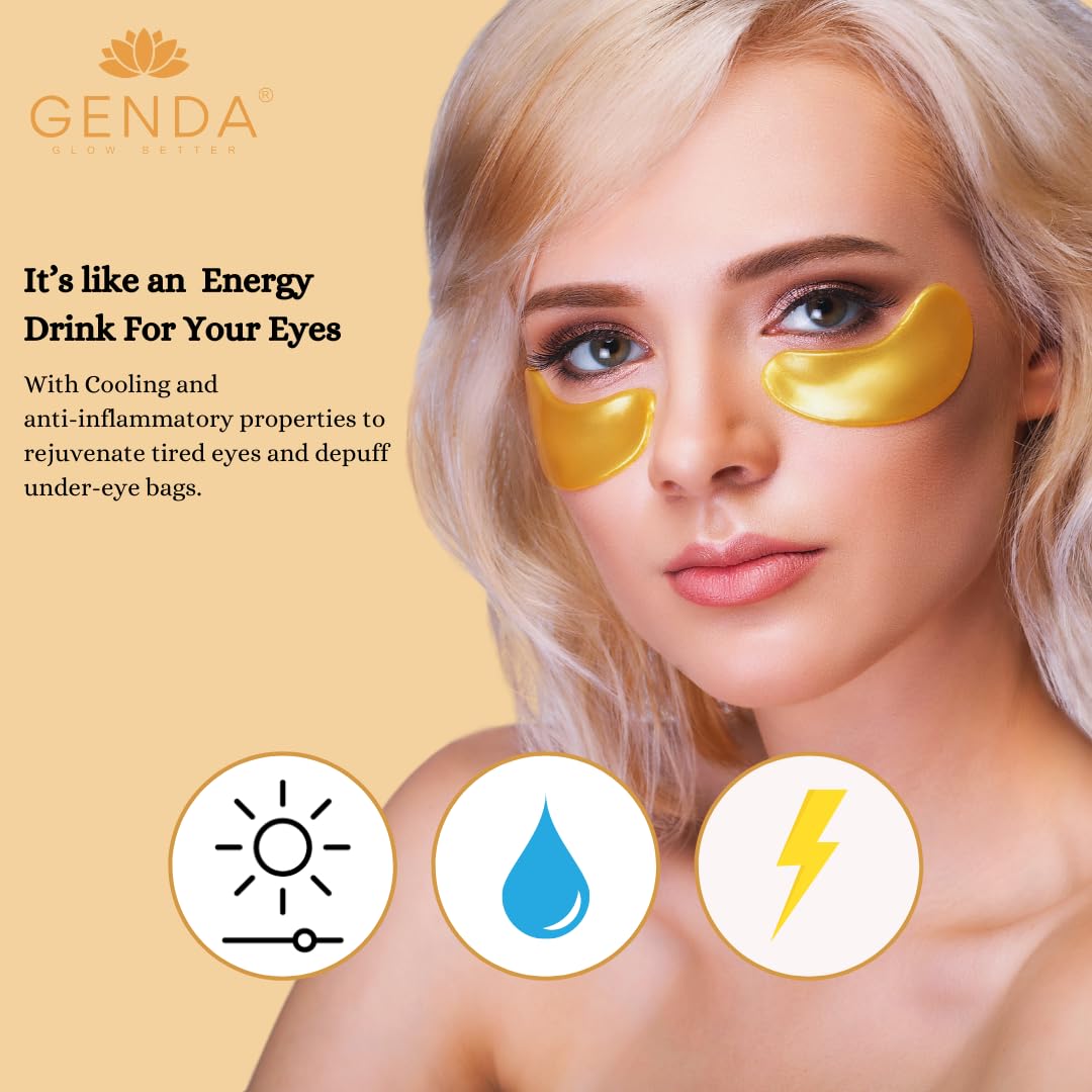 Under Eye Patches for Puffy Eyes and Dark Circles (20 Pairs), 24K Gold Gel Eye Mask Collagen Skincare with Retinol and Hyaluronic Acid, Eye Gel Pads, Eye Patches For Wrinkles