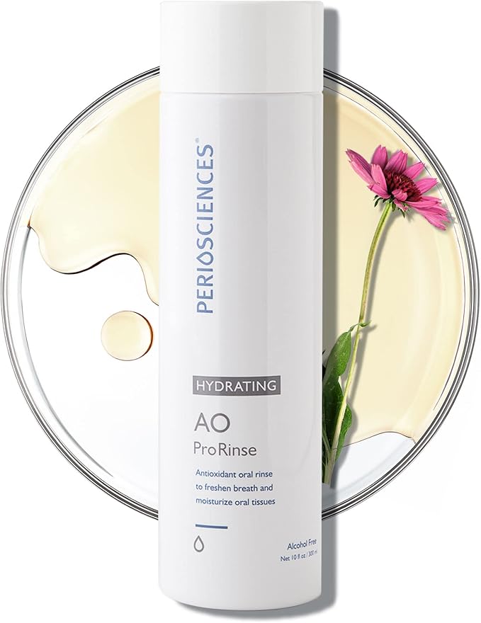 PerioSciences AO ProRinse Hydrating Oral Rinse with Antioxidants – Moisturizing Mouth Rinse for Gum Health & Oral Care – Fluoride-Free Mouthwash for Dry Mouth Sensations (10 Fl Oz / 300ml)