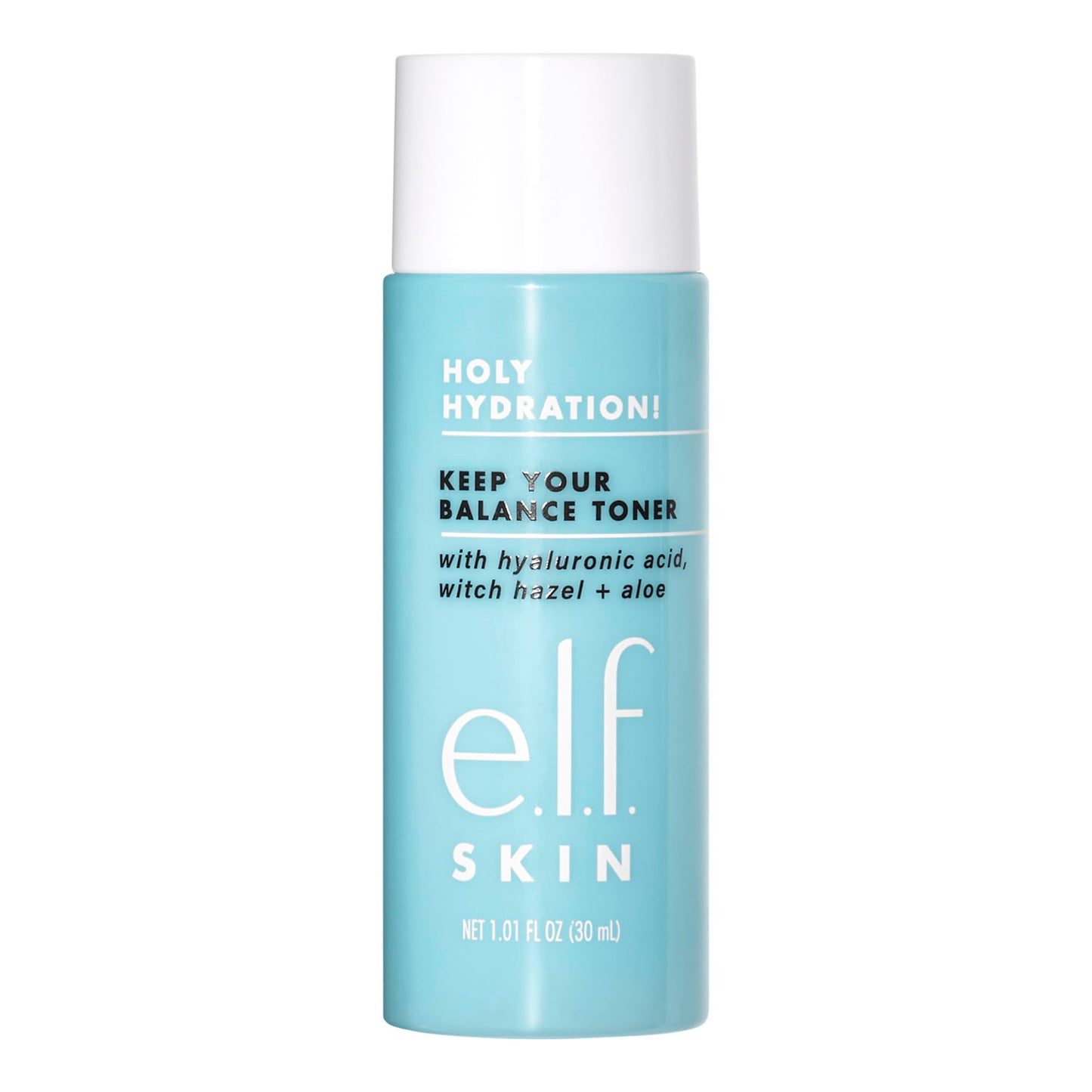 e.l.f. Skin Holy Hydration! Keep Your Balance Toner Mini, Gentle, Refreshing, Removes Makeup & Impurities, Hydrates, Cleanses, Soothes, Infused with Hyaluronic Acid, Witch Hazel and Aloe