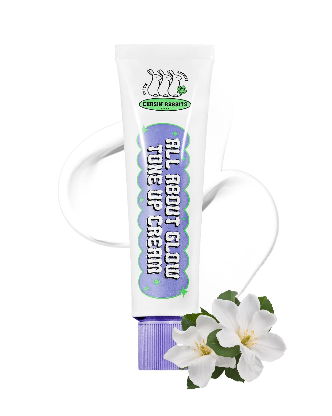 CHASIN' RABBITS All About Glow Tone-up Cream 1.69 fl. Oz, Natural Makeup Base, Dewy Hydration, Long-Lasting Makeup with Soft Texture, Korean Beauty