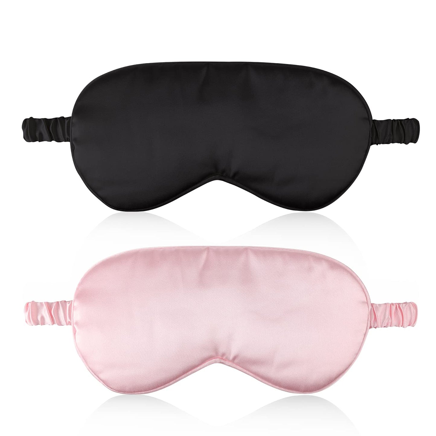 Sleep Mask, Super Soft Silk Eye Mask Cover for Sleeping, Eye Mask with Elastic Strap, Comfortable Night Sleeping Mask for Women Men (2 Pack)