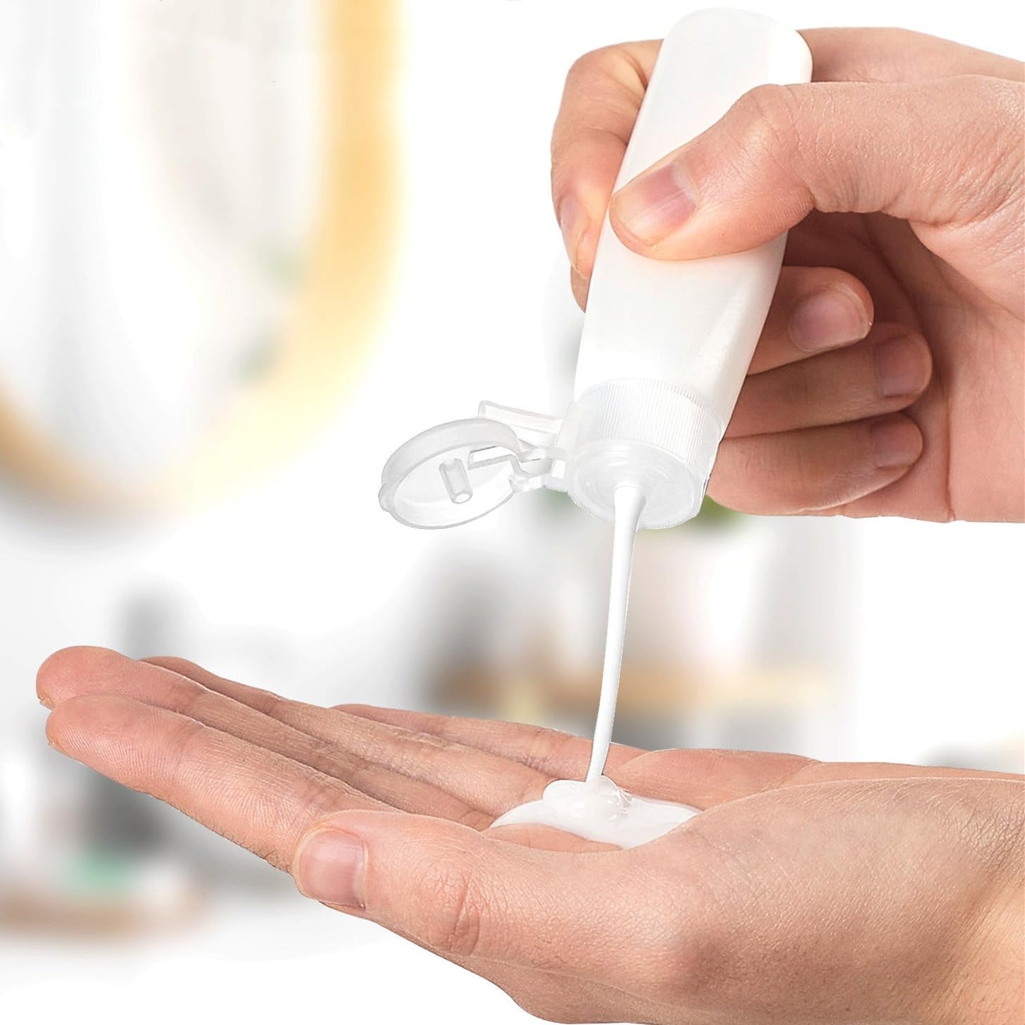 TUZAZO 10 Pack 18ml/0.6oz Small Travel Tube Bottles, Refillable Empty Plastic Mini Travel Size Squeeze Bottles for Liquid Makeup Cosmetic Toiletries