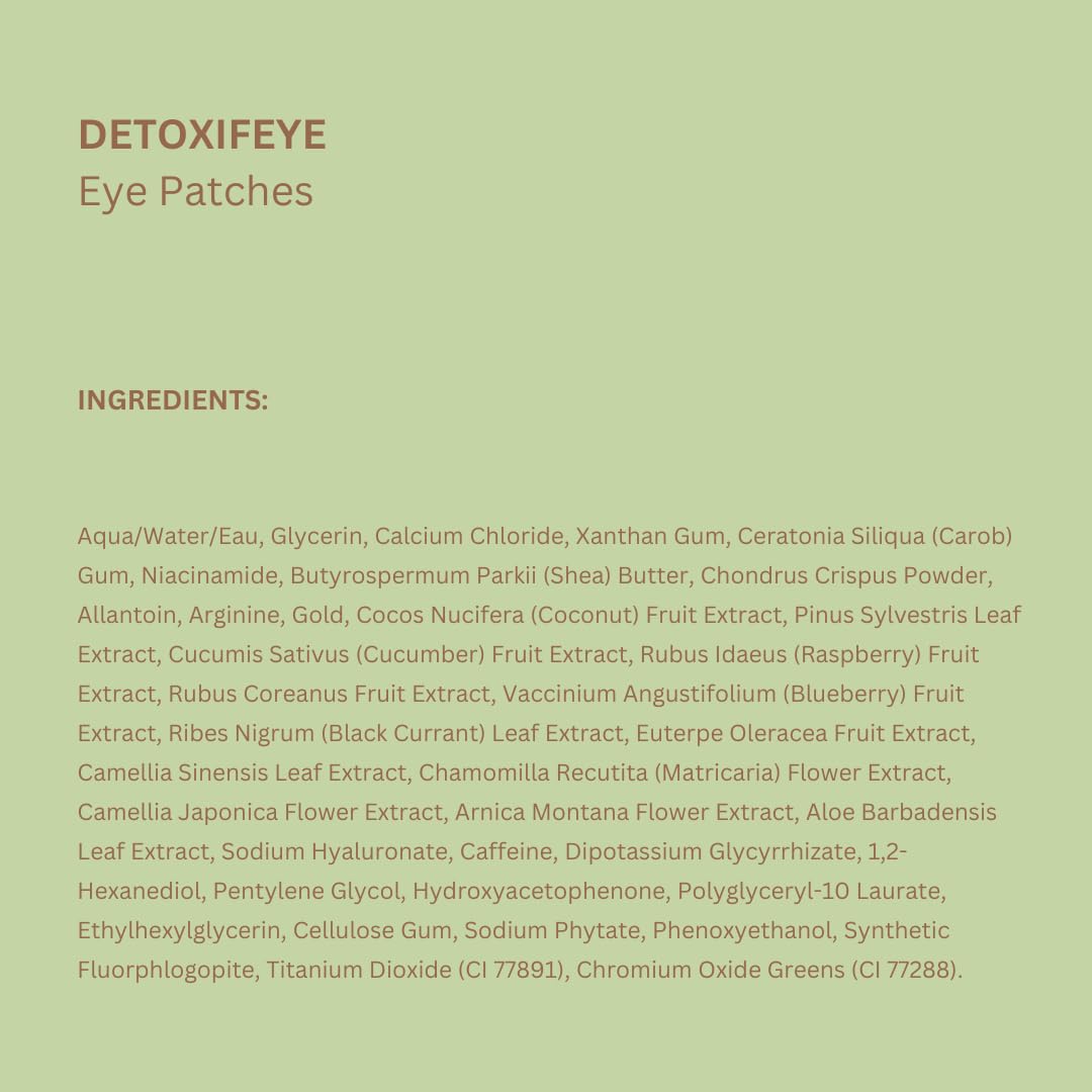 Pixi DetoxifEYE Depuffing Hydrogel Under-Eye Patches, Cucumber, Hyaluronic Acid & Caffeine For Puffy Eyes and Dark Circles, Hydrate Eye Area, 30 pairs, 60 Patches