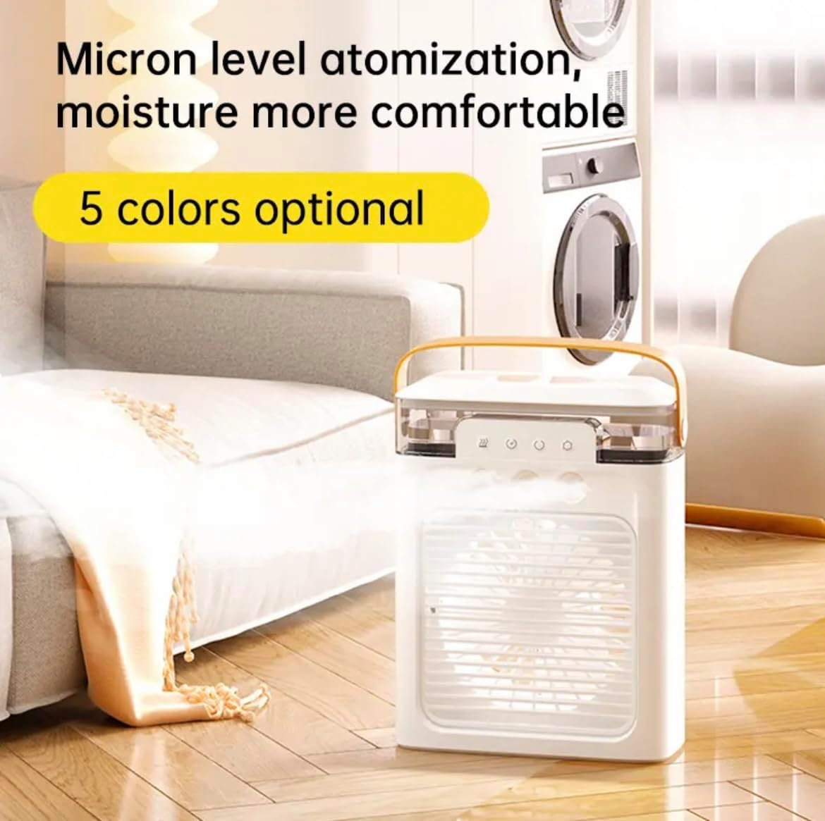 LBCB Portable Air Conditioner - Small Portable AC Quiet Personal Air Cooler,USB Powered Mini Desktop Cooling Misting Fan, 1/2/3 H Timer, 3 Speeds, Quality Mini AC Cooling Fan Air Cooler, White