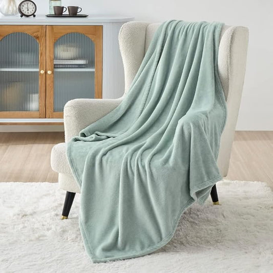 Bedsure GentleSoft Twin XL Fleece Blanket Dorm Bedding - Lightweight Soft Cozy Blankets for Bed, Sofa, Couch, Travel, Camping, Sage Green, 66"x90"