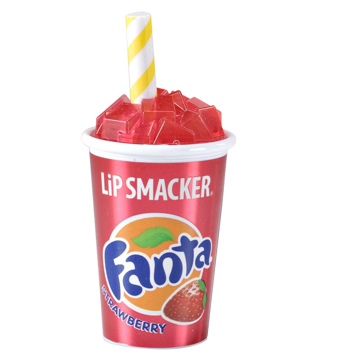 Lip Smacker Coca Cola Lip Balm, Moisturizing, Collectible Beverage Cup Design, Sheer Finish for Smooth Lips - Strawberry Fanta