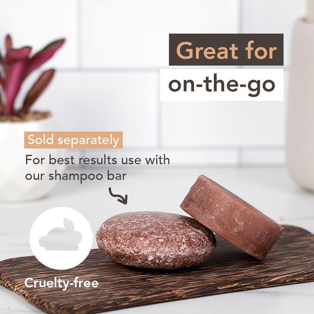 Wave Argan Oil Conditioner Bar - Moisturizing & Handmade Vegan Bar for Shiny Hair, Natural, Sulfate Free, Organic & Non-GMO Conditioner for Women & Men, 1.2 oz, Long-Lasting