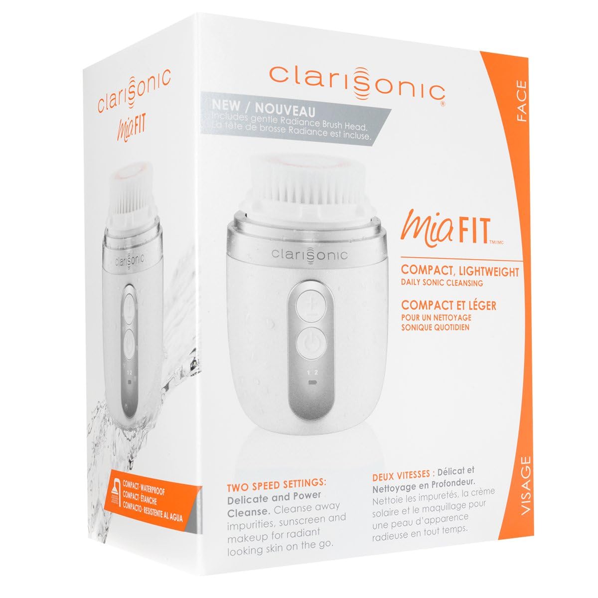 Clarisonic Mia Fit Sonic Facial Skin Cleansing Brush System, White