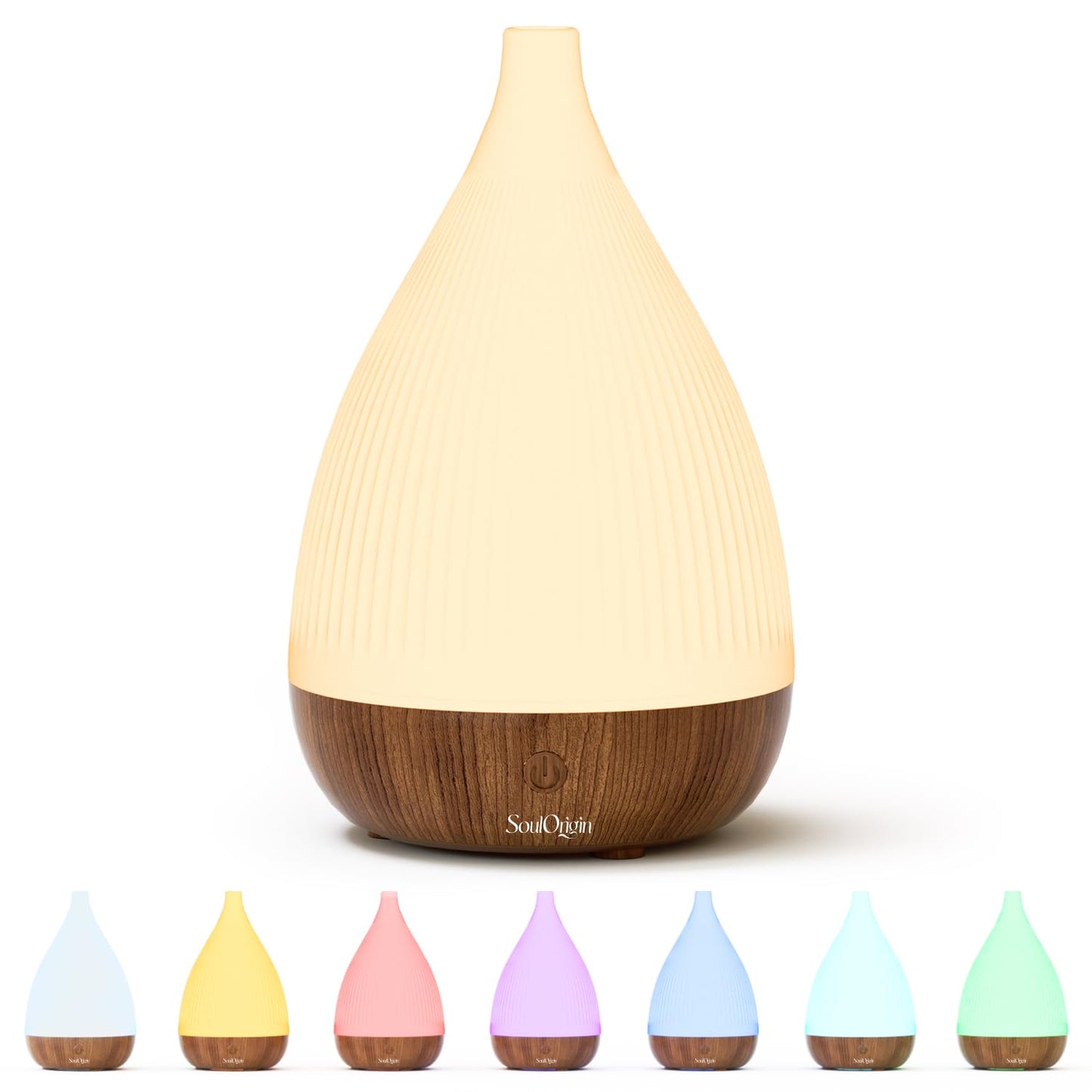 SOULORIGIN Ultrasonic Essential Oil Diffuser, Home Fragrance Aroma Diffuser with Auto Shut-Off, 8-Color Night Light & Ultra-Quiet Operation, BPA-Free Portable Aromatherapy Humidifier for Home (Dark)
