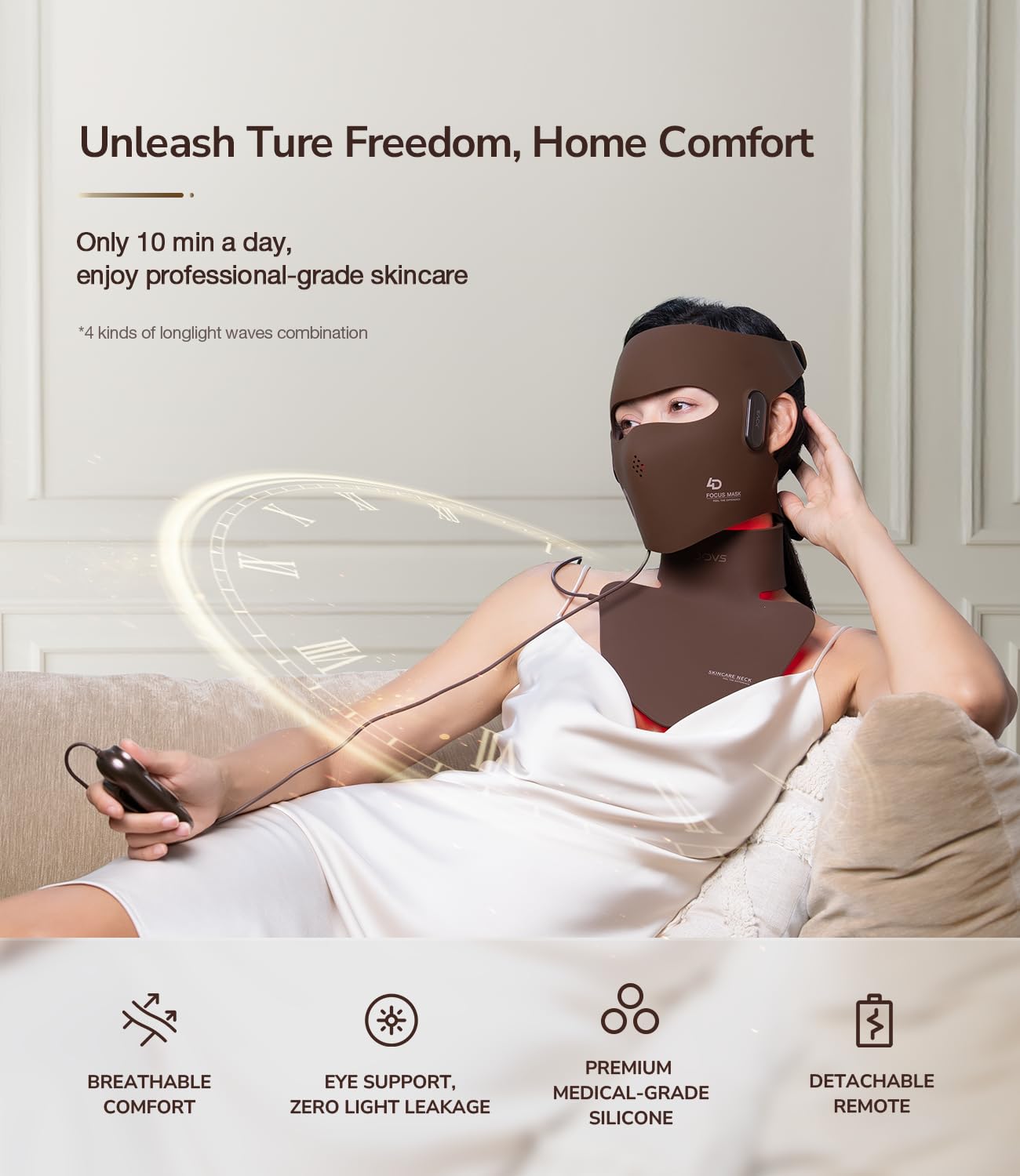 JOVS 4D Laser Therapy Mask for Face, LED Red Light Therapy Face Mask with 4 Wavelengths for Deep Anti-Aging, Precision Anti-Wrinkle, Skin Firming & Radiant Glow, 6x More Powerful Than LED