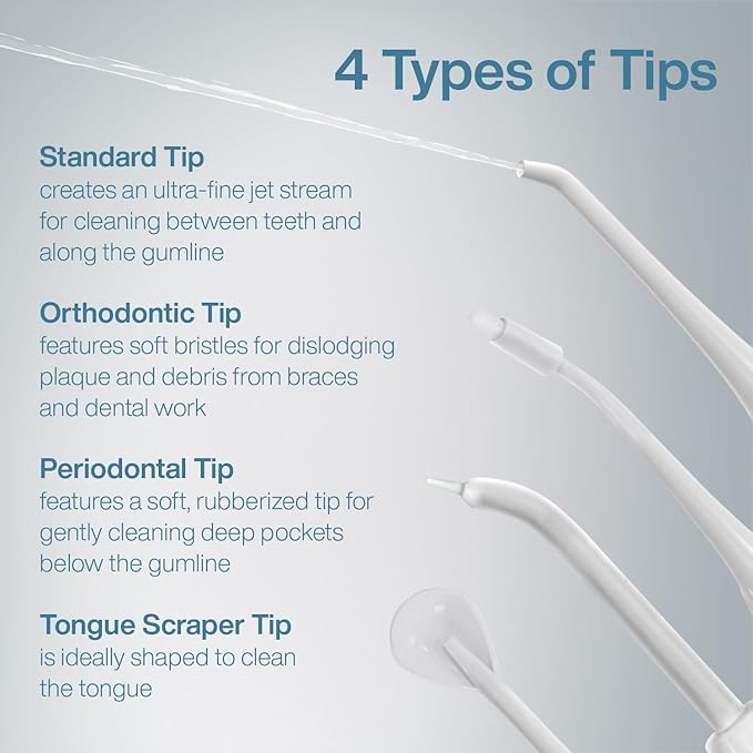 AquaSonic Water Flosser - Cordless Rechargeable Water Flossers for Teeth Cleaning - Waterproof Aqua Flosser, Portable Oral Irrigator for Dental Cleaning with 5 Jet Tips – Braces Home Travel.