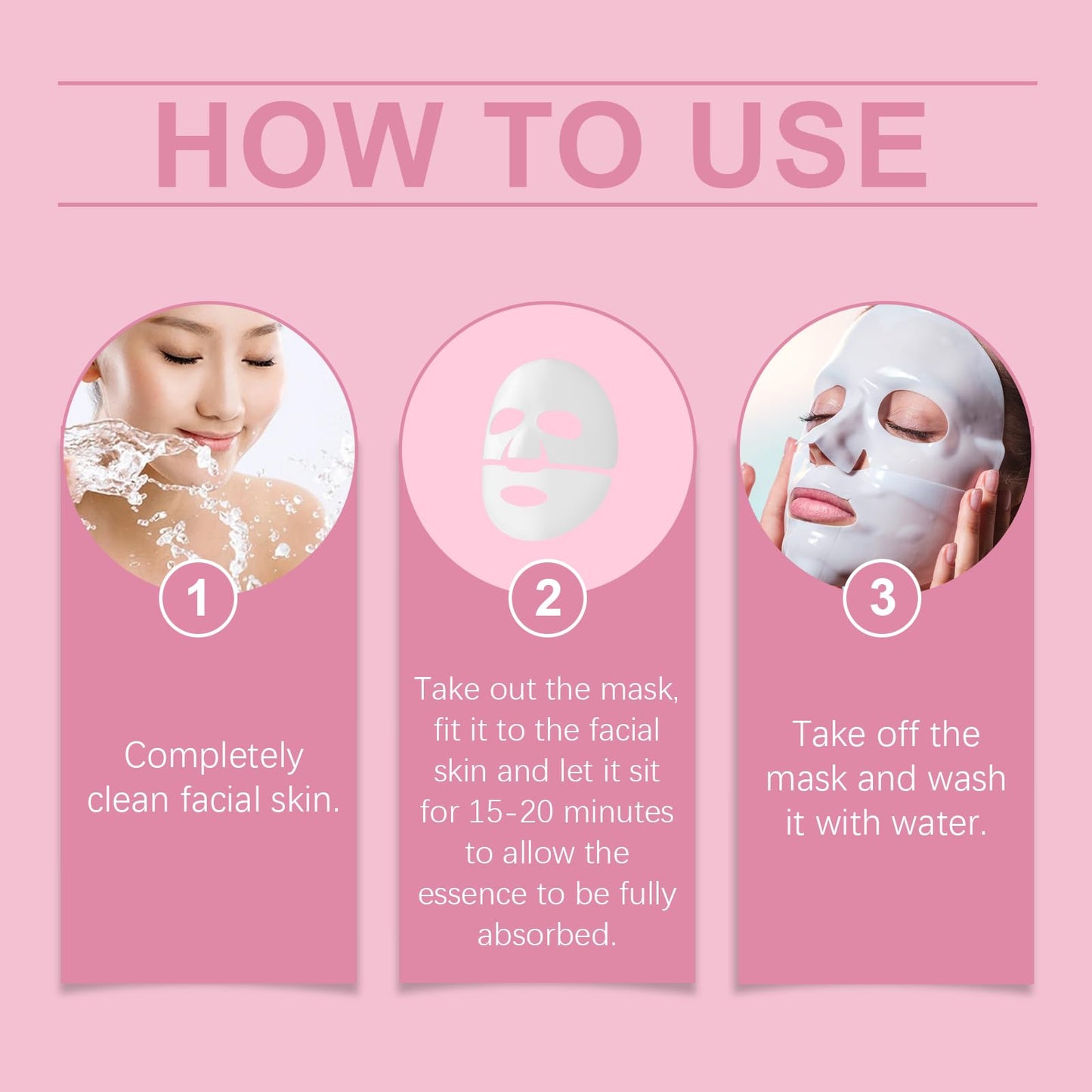 JX JIANGXIN Bio-Collagen Face Mask，Hydrating Collagen Face Mask with Korean Moisturizing Formula,Glass Skin - Tightens Pores, Firms Skin, Reduces Wrinkles (4Pack)
