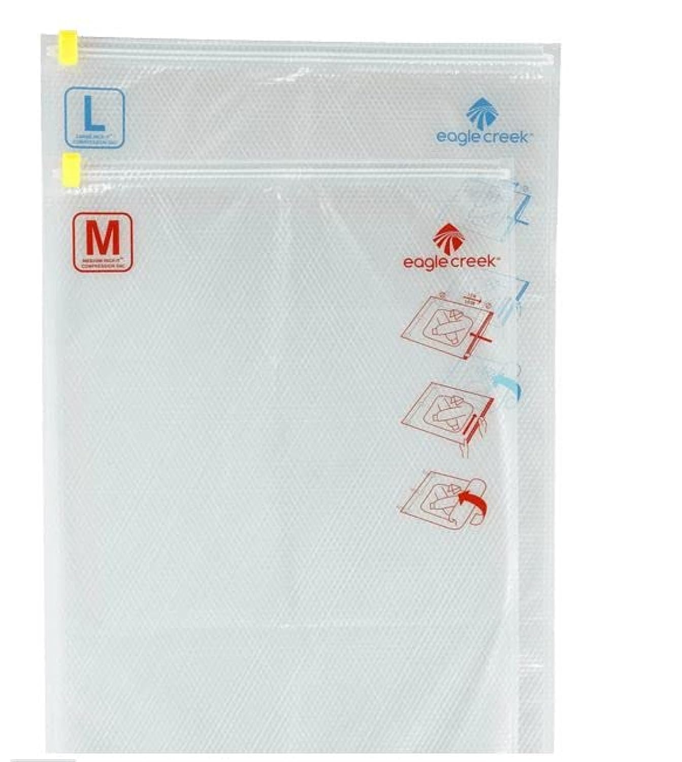 Eagle Creek Pack-It Compression Bags for Travel Set - Featuring One-Way Pressure Valve & Zip - For Efficient Travel Bag Packing - Water Resistant - Clear - Medium/Large