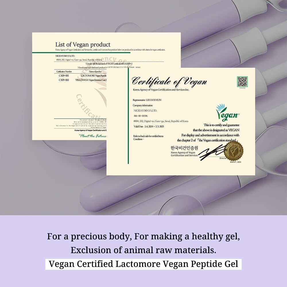 LACTOMORE Vegan Peptide Gel (0.06 fl oz × 10pcs) | Intimate Hydration & Comfort | With Peptide, Niacinamide & Lactobacillus