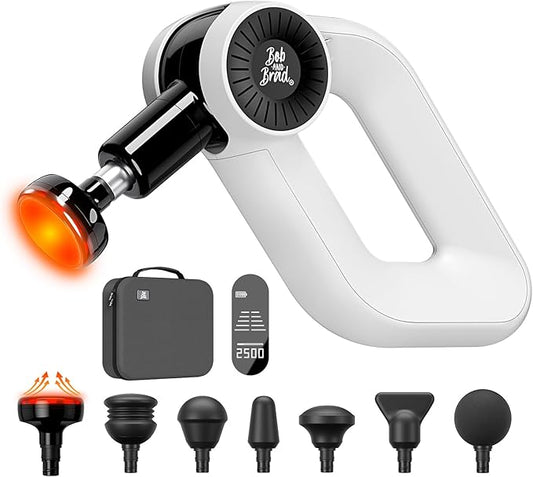 BOB AND BRAD D6 Pro Plus Massage Gun with Heat, Deep Tissue Percussion with 16mm Amplitude, Professional Muscle Massager Gun for Athletes, Quiet Electric Handheld Massager