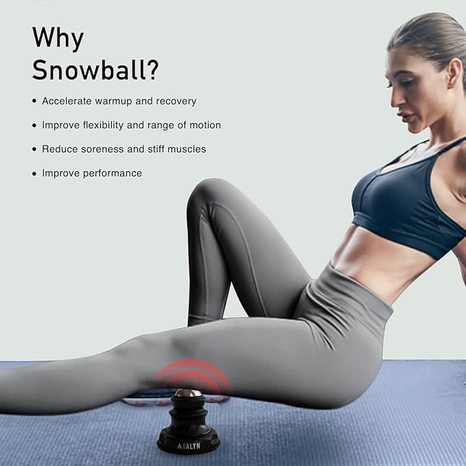 Alyn Snowball - Hot & Cold Lacrosse Ball Trigger Point Therapy, Relieve Sore Muscles in Back and Neck, Foot Pain, Plantar Fasciitis, and Sciatica, Myofascial Release, Recovery [Incl: 2 Balls + Tote]