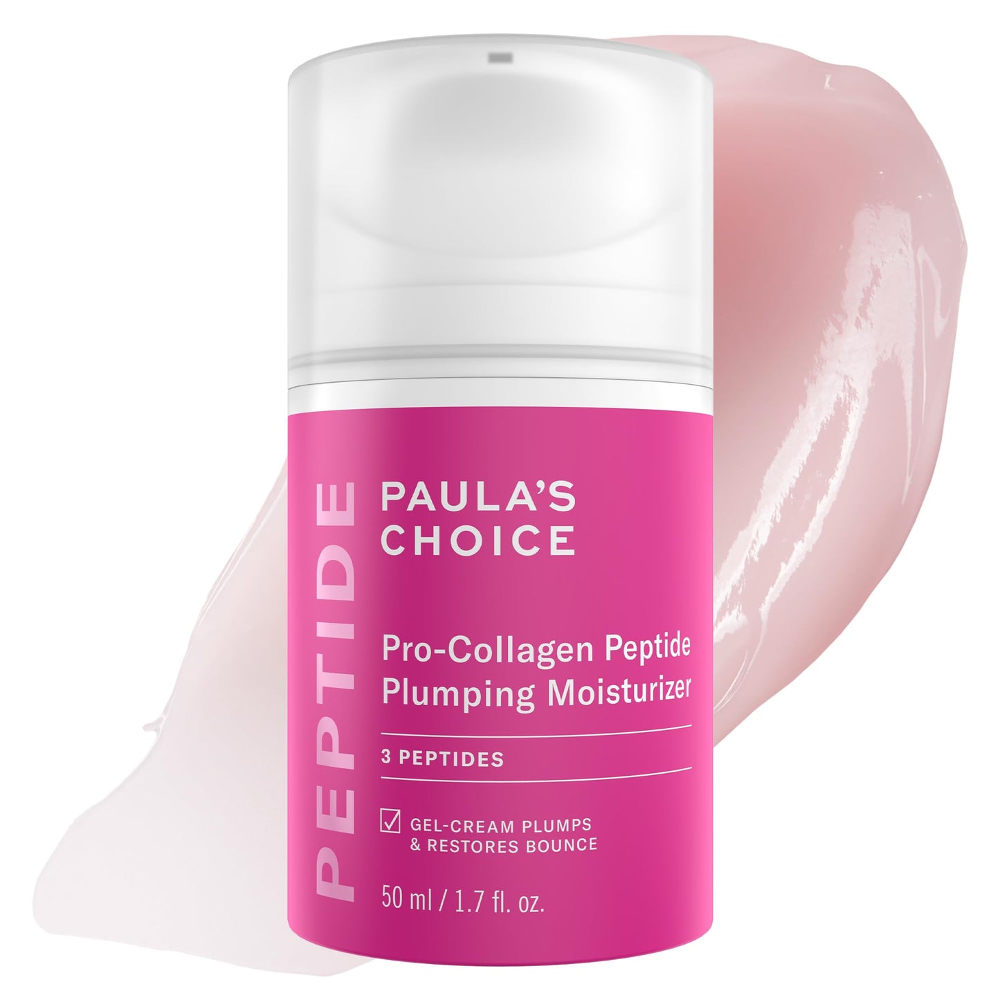 Paula's Choice Pro-Collagen Peptide Plumping Face Moisturizer, Daily Gel-Cream for Deep Lightweight Hydration, Wrinkles & Loss of Firmness, Fragrance-Free, 1.7 Fl Oz