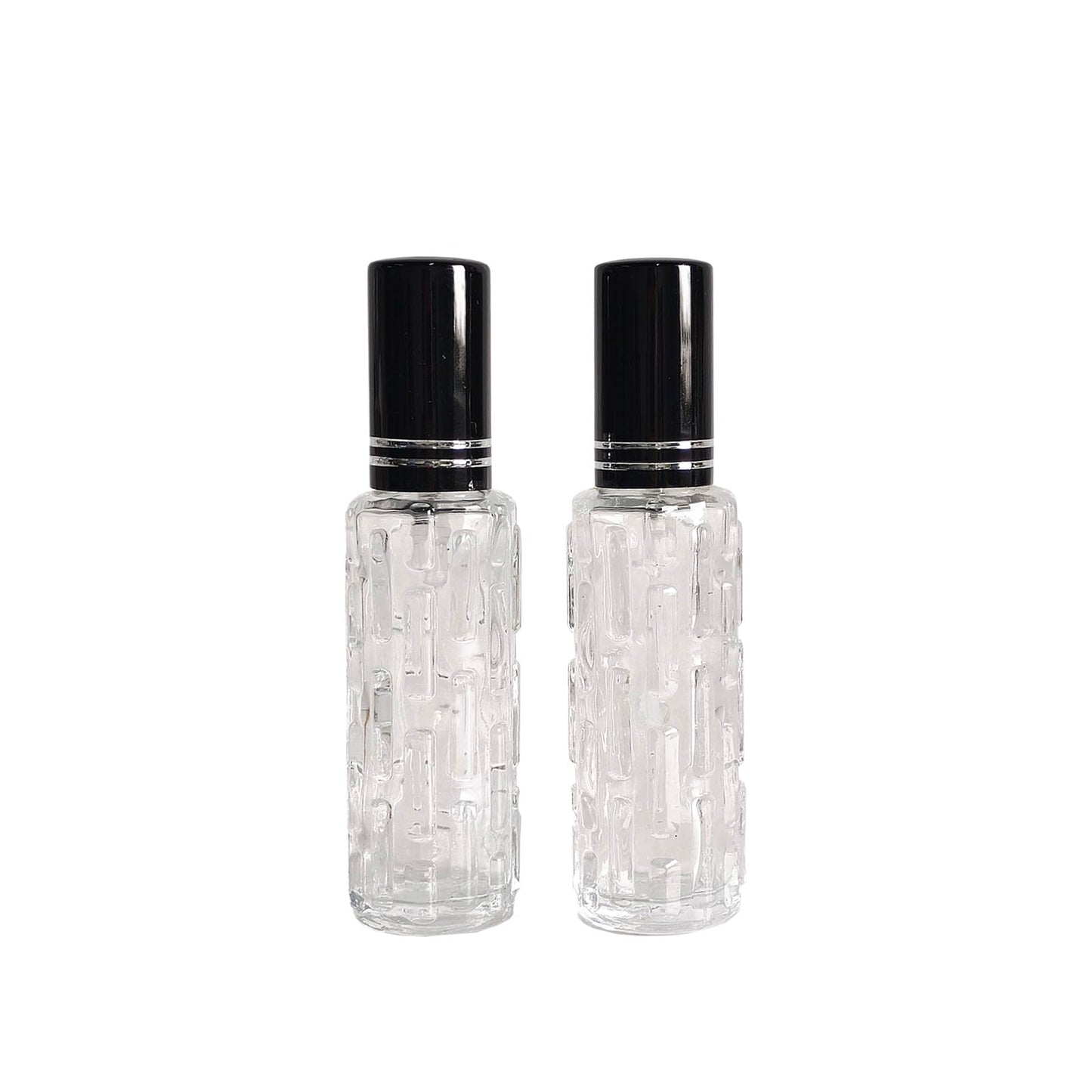 AGENIZ 8Pcs Glass Perfume Atomizer, 15ml Refillable Perfume Spray Bottles Mini Perfume Bottles, Small Empty Sample Containers, Portable Travel Bottle (15ML/Black)