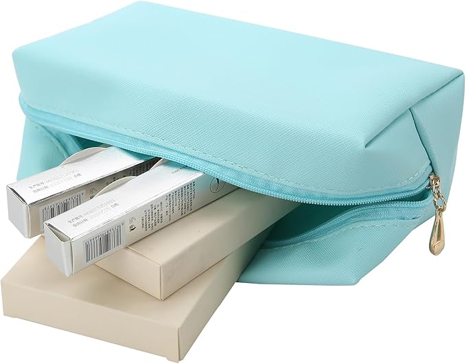 Bridesmaid Proposal Gifts Letter Cosmetic makeup bag bulk for Wedding Party Favors Bachelorette party decorations Toiletry Organizer Bag Makeup Case Gift (8, White&Sage Green)