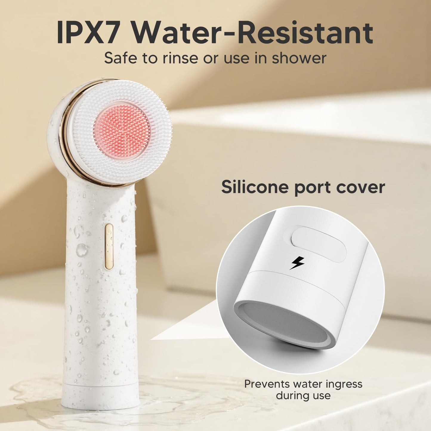 Bidirectional Rotation Facial Cleansing Brush for Women,Rechargeable Waterproof Face Exfoliator Brush for Deep Cleansing,Women Mom Her Christmas Gifts/Stocking Stuffer White