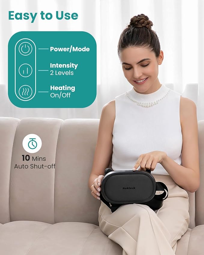 Nekteck Cordless Neck Massager, Shiatsu Neck and Back Massager with Heat, FSA Eligible Gift, Deep Tissue 6D Kneading Massage Pillow for Neck Shoulder Pain Relief, Ideal Christmas Gifts for Men Women