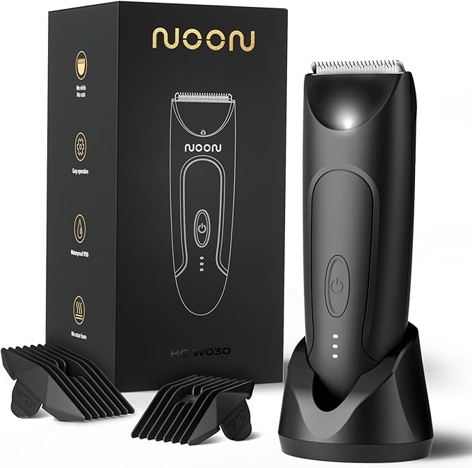 CLEVEB Body Hair Trimmer for Men & Women, Waterproof Rechargeable, Length Adjustable, Multifunctional Shaver with LED Indicator