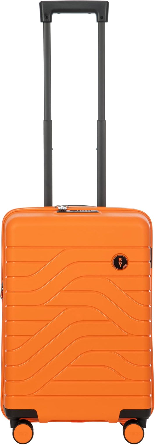 Bric's B|Y Ulisse Spinner Suitcase - 21" Inch Carry-On Luggage - Hard Exterior and TSA-Approved Lock - Orange