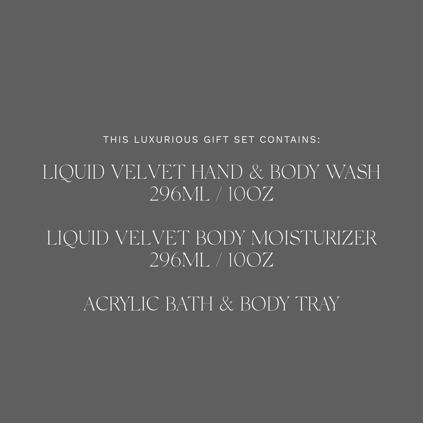 Antica Farmacista Liquid Velvet Acrylic Bath & Body Gift Set - Moisturizing Scented Lotion - Premium Hand Wash - With Acrylic Tray - Mother's Day Skincare Gift - Hand & Skin Hydration - Liquid Velvet