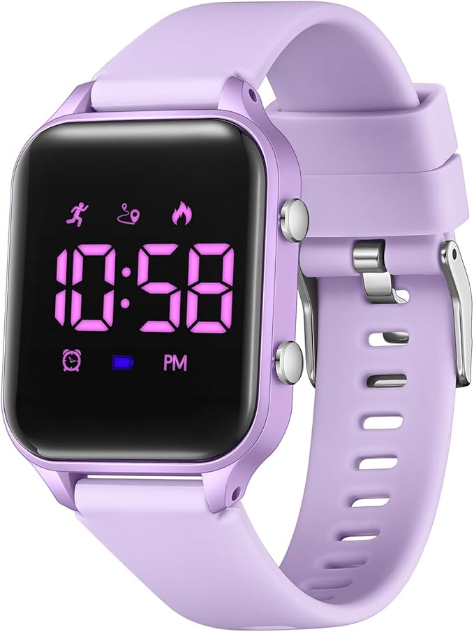 Kids Digital Watches for Boys Girls, Sports Watch with Fitness Tracker, Pedometer, Alarm Clocks, Stopwatch, No App Needed Waterproof Kids Watch, Gift for Teens Student Girls Boys Ages 5-14