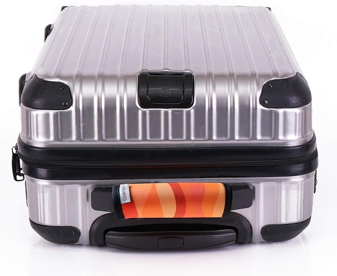 5 Pack Neoprene Luggage Handle Wraps for Suitcase Travel Luggage Tags/Identifiers/Marker/Grips (2.0 Version) (Orange)