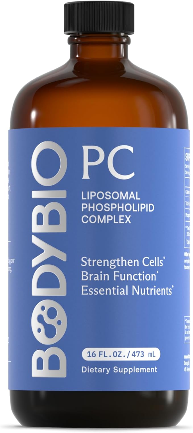 BodyBio PC - Phosphatidylcholine for Brain Health, Mental Clarity, Cognitive Function, Cellular Repair & Healthy Aging, Phospholipid Complex Supplement for Gentle Daily Detox