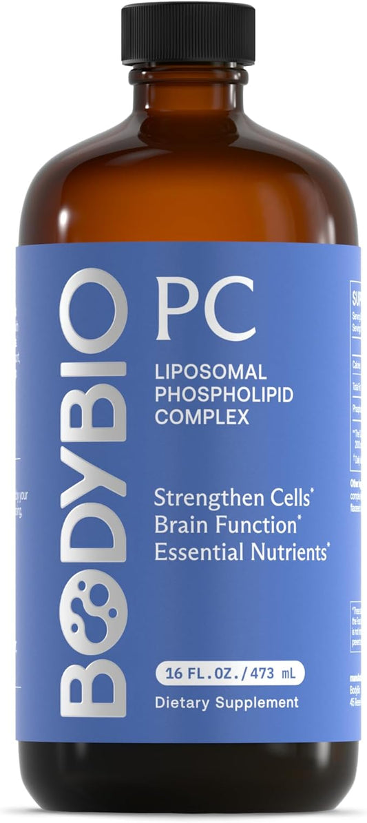BodyBio PC - Phosphatidylcholine for Brain Health, Mental Clarity, Cognitive Function, Cellular Repair & Healthy Aging, Phospholipid Complex Supplement for Gentle Daily Detox