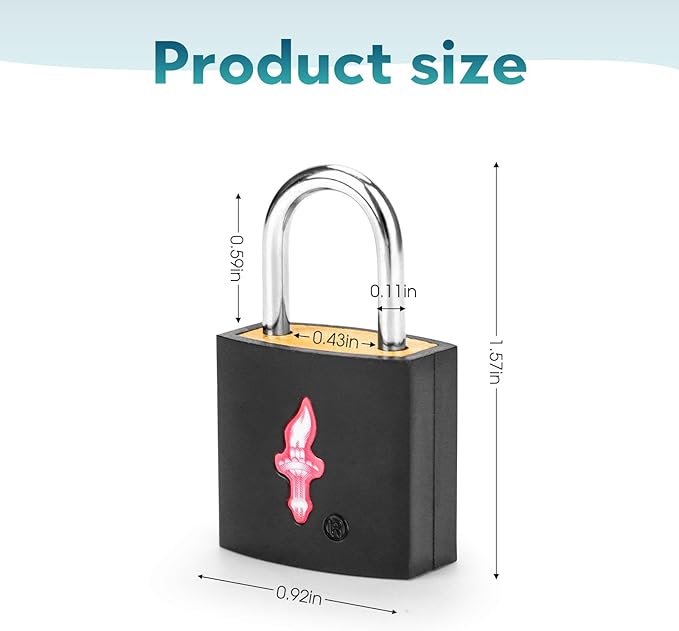 4 Pack TSA Luggage Locks with Key - Black Neon Square for Suitcase Backpack Travel Security Accessories