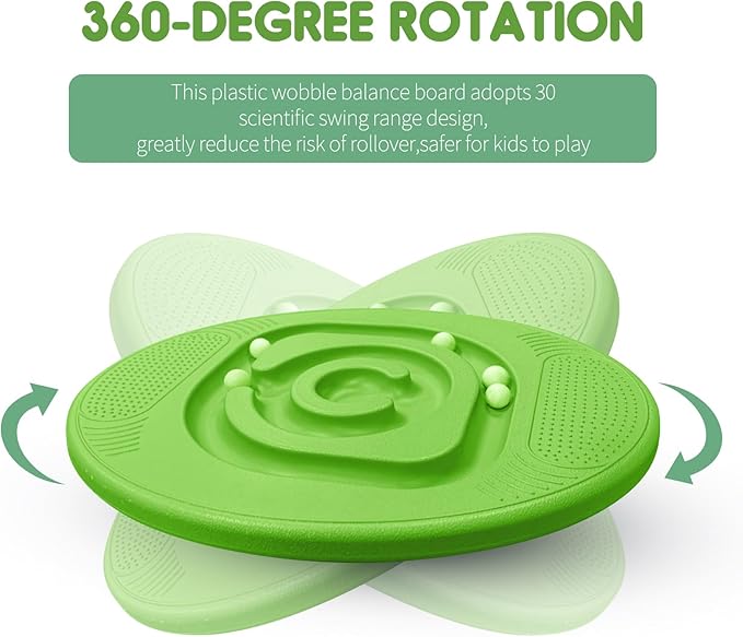 Kids Maze Balance Board - Wobble Trainer for Ski Surf Snowboard, Non-Slip Sensory Rocker Ages 3-12, Core Therapy & Skate Prep