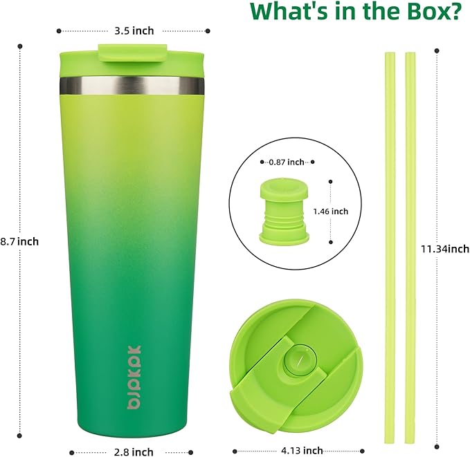 BJPKPK 26oz Tumbler With lid And Straw Stainless Steel Travel Coffee Mug Insulated Tumblers Cups,Bamboo Grove