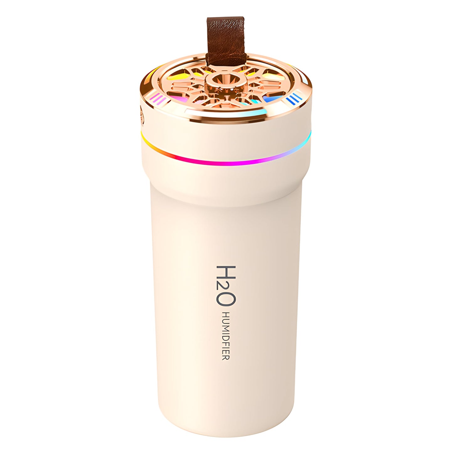 Car Diffuser Humidifier with Night Lights Portable 300mL USB Powered Cool Mist Auto Shut-Off Quiet Perfect for Car Home Office Bedroom (Beige)