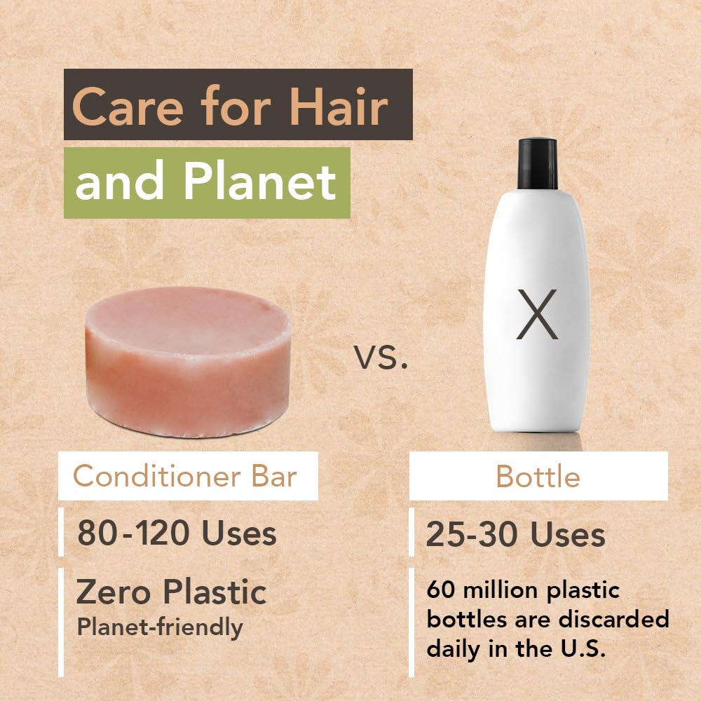 Wave Argan Oil Conditioner Bar - Moisturizing & Handmade Vegan Bar for Shiny Hair, Natural, Sulfate Free, Organic & Non-GMO Conditioner for Women & Men, 1.2 oz, Long-Lasting