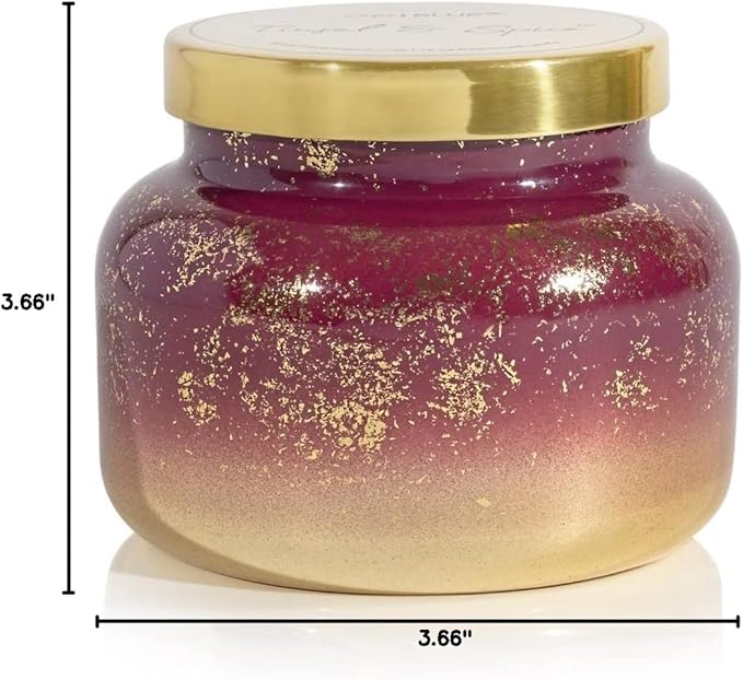 Capri Blue Glimmer Jar Candles - Luxury Holiday Scented Candles for Home - Long Lasting Soy Wax Blend - Scented Holiday & Home Decor - Tinsel & Spice Signature Jar (19 oz)