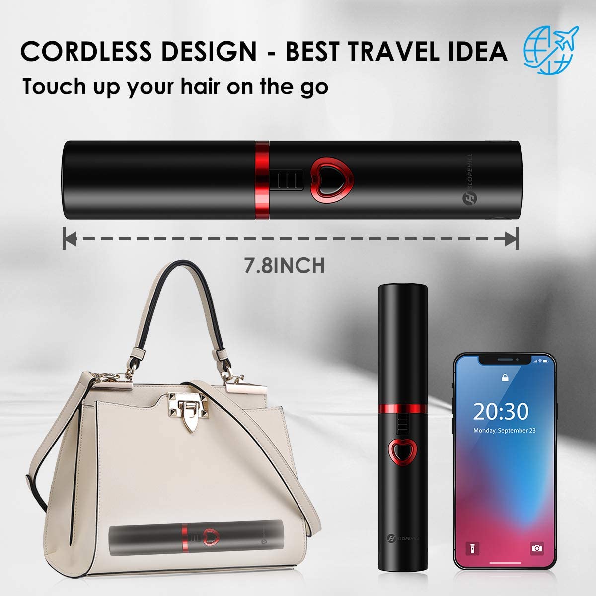 JMFONE Mini Cordless Hair Straightener,Portable Travel Size Flat Iron with 3 Adjustable Temperatures for Thin Fine Hair,USB-C Rechargeable Heats Up in Seconds - Ideal for Quick Hair Styling Anywhere