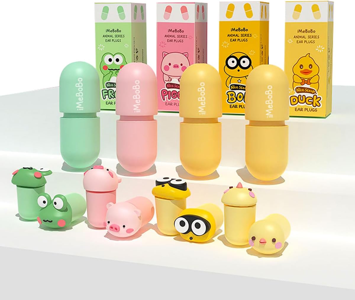 Ankeli 4 Pairs of Noise Cancelling earplugs, Reusable Cute Cartoon Soft and Comfortable earplugs, Silicone earplugs Suitable for Sleeping, Noise Sensitive, Travel, Work, snoring