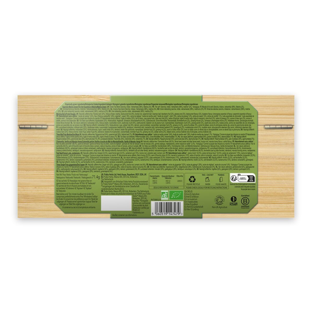 Pukka Herbal Tea Discovery Chest,Exquisite Selection Of Organic Infusion Teas In A Bamboo Box,Ideal Gift With Assorted Herbal Teabags,Premium Experience For Tea and Infusion Lovers,42 Assorted Bags