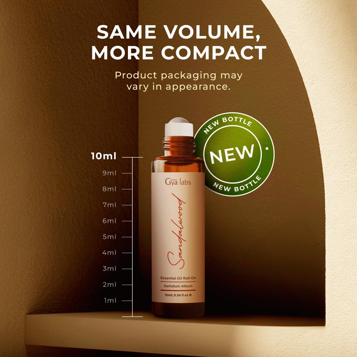 Gya Labs Sandalwood Essential Oil Roll On for Calming Essence Anywhere - Skincare and Captivating Scent for Both Women and Men - (0.34 Fl Oz) - Cruelty-Free, 100% Natural and Quality Assured