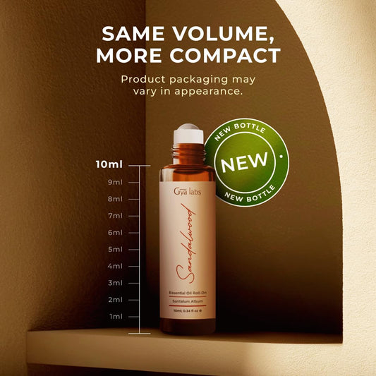 Gya Labs Sandalwood Essential Oil Roll On for Calming Essence Anywhere - Skincare and Captivating Scent for Both Women and Men - (0.34 Fl Oz) - Cruelty-Free, 100% Natural and Quality Assured